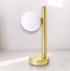 Pomi miloox lampada da comodino moderna oro vetro bianco