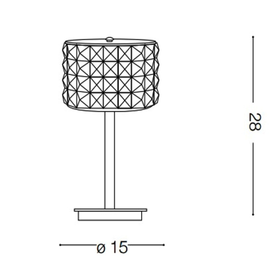 Ideal lux roma tl1 abat jour vetri cristalli per comodino