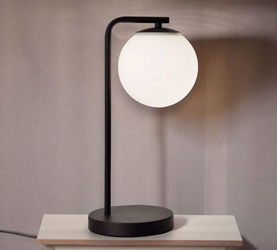 Lampada da comodino moderna nera per camera da letto