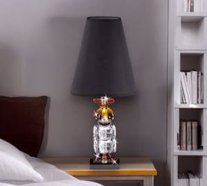 Abat-jour lampada in cristallo da comodino per camera da letto