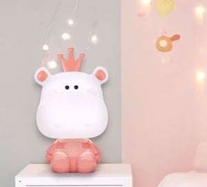 Lampada hippo luce da notte da comodino per cameretta bambina led 4000k