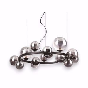 Perlage sp14 ideal lux lampadario design nero per soggiorno moderno