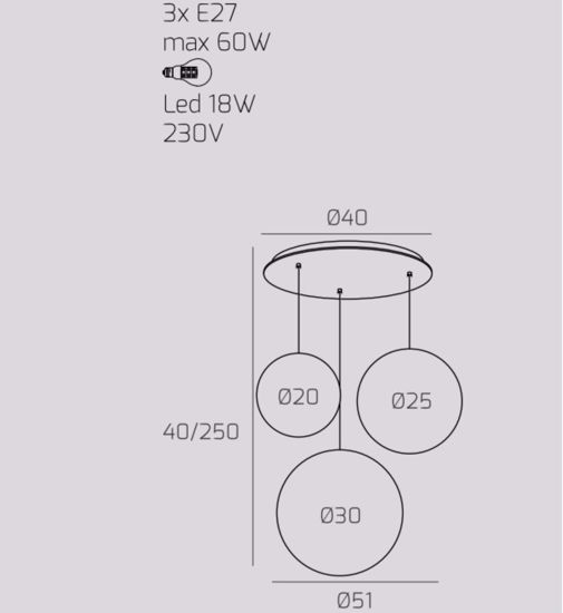 Lampadario per soggiorno moderno particolare sfere bocce vetro multicolor