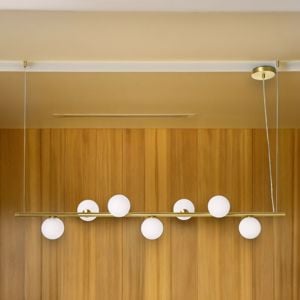 Pomi miloox lampadario per soggiorno moderno oro sfere vetro 7 luci