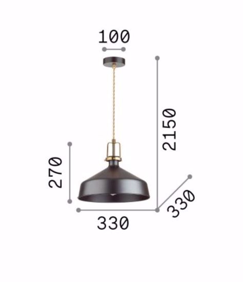 Ideal lux eris-2 sp1 lampada a sospensione per bancone cucina nero opaco vintage