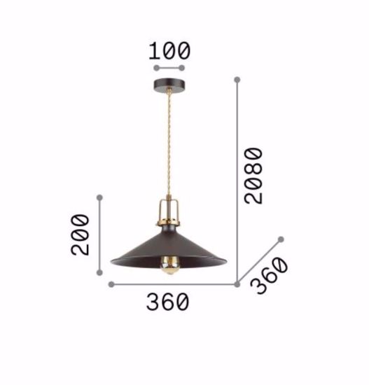 Ideal lux eris-4 sp1 lampada a sospensione industrial disco nero cavo allungabile