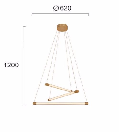 Lampadario led 30w 3000k dorato particolare per soggiorno moderno fp