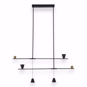 Lampadario led moderno per soggiorno 25w 3000k nero oro