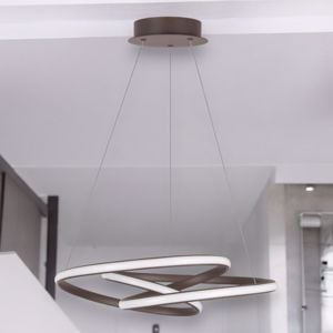 Lampadario design marrone per soggiorno moderno led dimmerabile