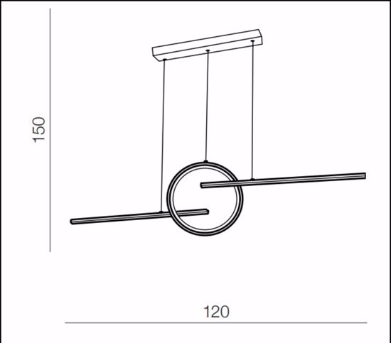 Lampadario design moderno oro led 3000k per soggiorno