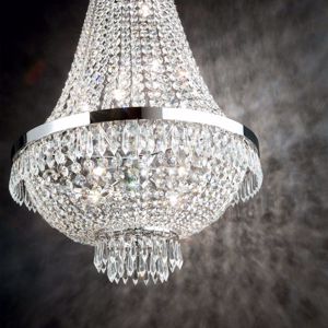 Ideal lux caesar sp6 lampadario classico cromo cristalli 6 luci