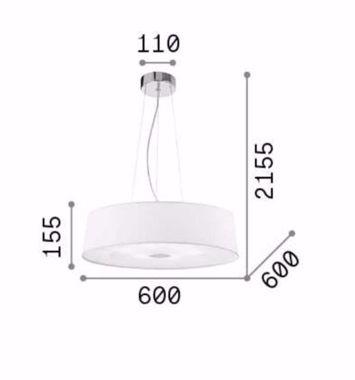 Hilton sp6 round ideal lux lampadario cucina parlaume tessuto