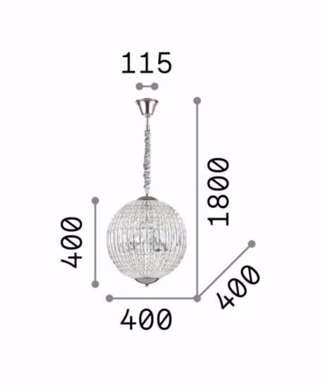 Luxor sp6 ideal lux lampadario classico per ingresso sfera cristalli