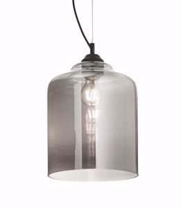 Bistro sp1 square ideal lux lampadario da cucina vetro grigio fume