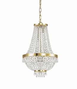 Ideal lux lampadario di cristallo classico caesar sp6 metallo oro