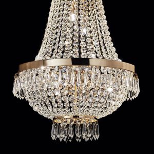 Ideal lux lampadario classico caesar sp6 metallo oro cristalli