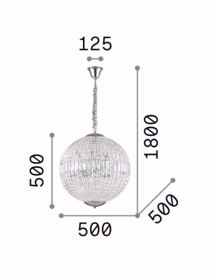 Luxor sp8 ideal lux lampadario sfera cristalli contemporaneo elegante