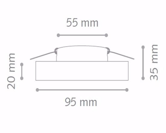 Box 3 faretti di vetro trasparente da incasso ideal lux blues fi round