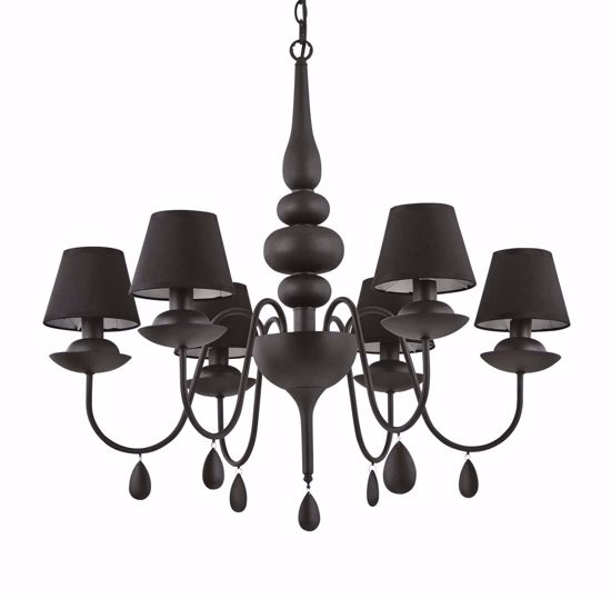 Blanche sp6 ideal lux lampadario chabby chic nero sei luci