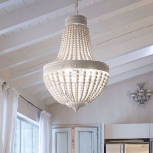 Ideal lux monet sp5 lampadario per salotto shabby chic bianco 5 luci