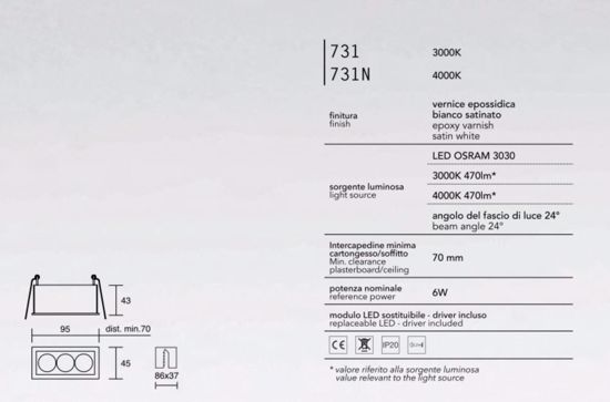 Cestello porta faretto led 6w 4000k 220-240v cri90 osram isyluce exacta