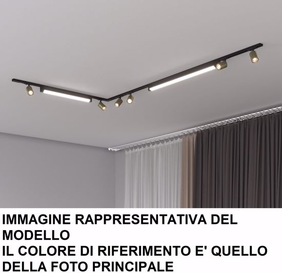 Faretto binario angolare per cucina nero monofase led 4000k 230v con faretti