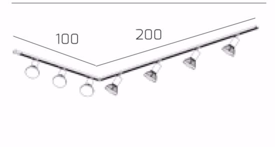 Sistema binario angolare nero oro 7 faretti e27 orientabili 300cm monofase