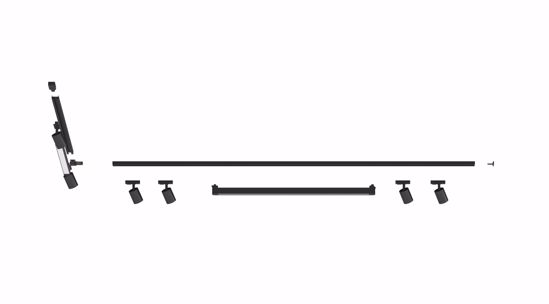Sistema luci a binario angolo nero led 3000k 230v monofase con faretti