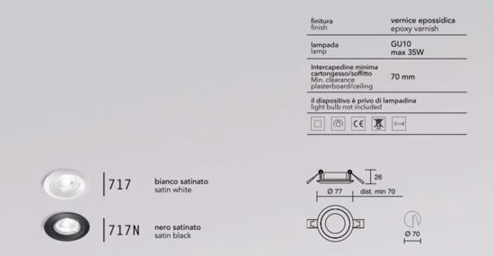 Faretto metallo bianco da incasso rotondo per controsoffitto semplie isyluce