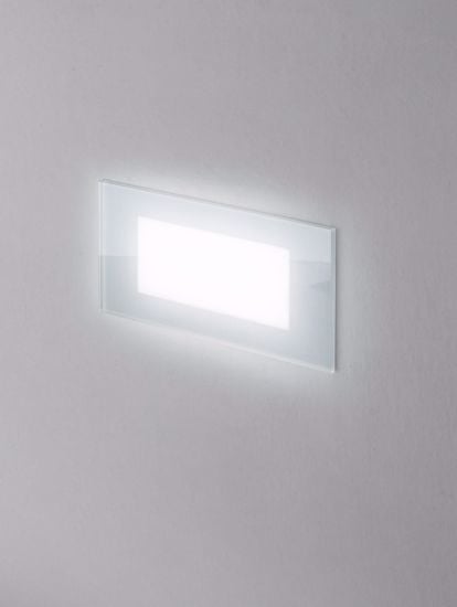 Segnapasso led vetronotte affralux 6w 3000k da incasso rettangolare ip65