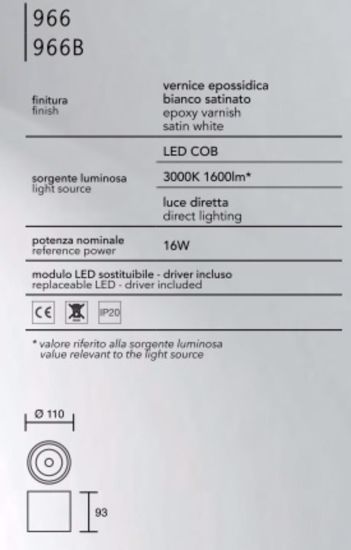 Isyluce focus faretto led sporgente nero cilindro 16w 3000k