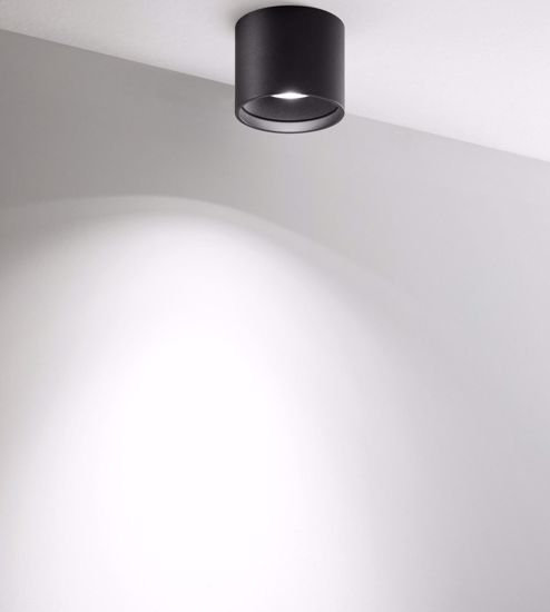 Faretto led sporgente da soffitto cilindro nero 20w 3000k isyluce focus