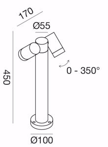 Lampioncino da esterno antracite ip65