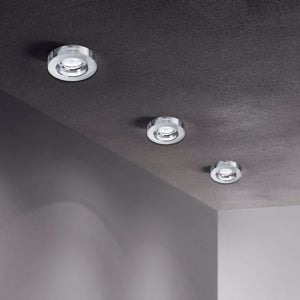 Ideal lux blues fi round faretto  da incasso per controsoffitto rotondo vetro fume