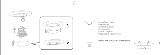 Box da 3 jazz fi faretto rotondo da incasso soffitto bianco gu10 ideal lux