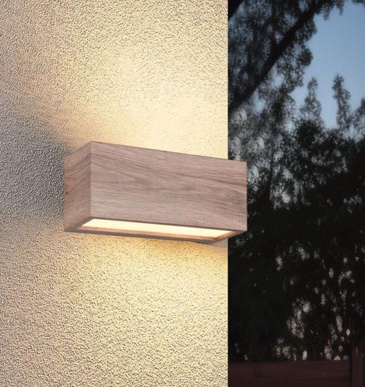 Applique per estero effetto legno rettangolare moderna