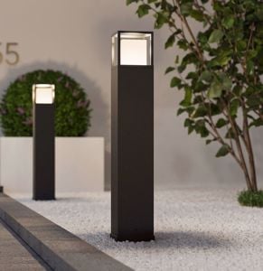 Lampione da giardino moderno grigio antracite led 14w cct ip54