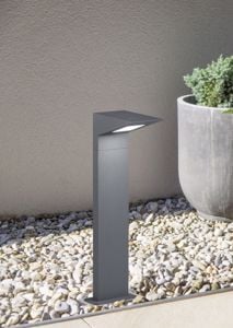 Lampione da giardino led 8w 3000k moderno grigio antracite