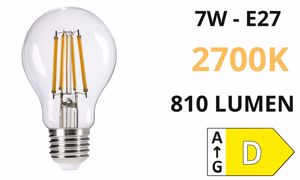 Toplight lampadina e27 led 7w 2700k goccia trasparente 810 lumen