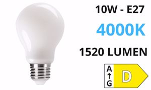 Lampadina milky e27 led 10w 4000k 1520 lumen ottica 320&deg; toplight