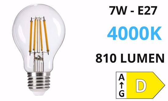 Lampadina e27 goccia trasparente led 7w 4000k ottica 320&deg; toplight