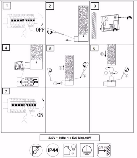 Applique da esterno balcone moderna antracite