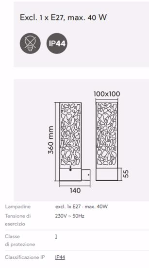 Applique da esterno balcone moderna antracite