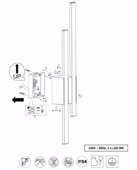 Applique da esterno moderna antracite 18w 3000k