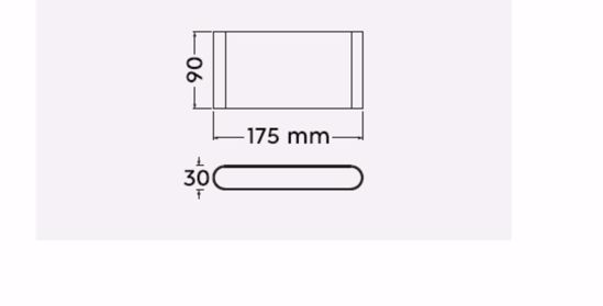 Applique bianca da esterno  9w 3000k biemissione rettangolare moderna ip54