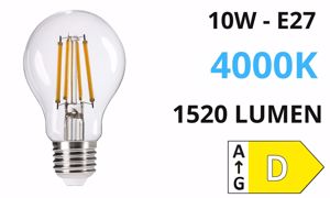 Toplight lampadina led e27 10w 4000k 1520 lumen vetro trasparente