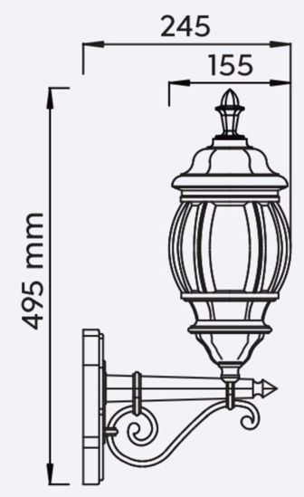 Applique per esterno stile classico nero lanterna