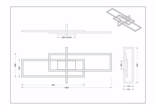 Plafoniera da soffitto led 3000k  design nero dimmerabile