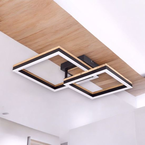 Plafoniera di legno moderna luci orientabili led 18w 3000k