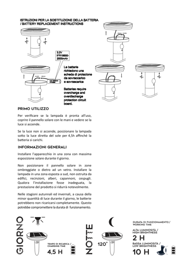 Applique esterno con pannello solare 3,3w 6000k ip44